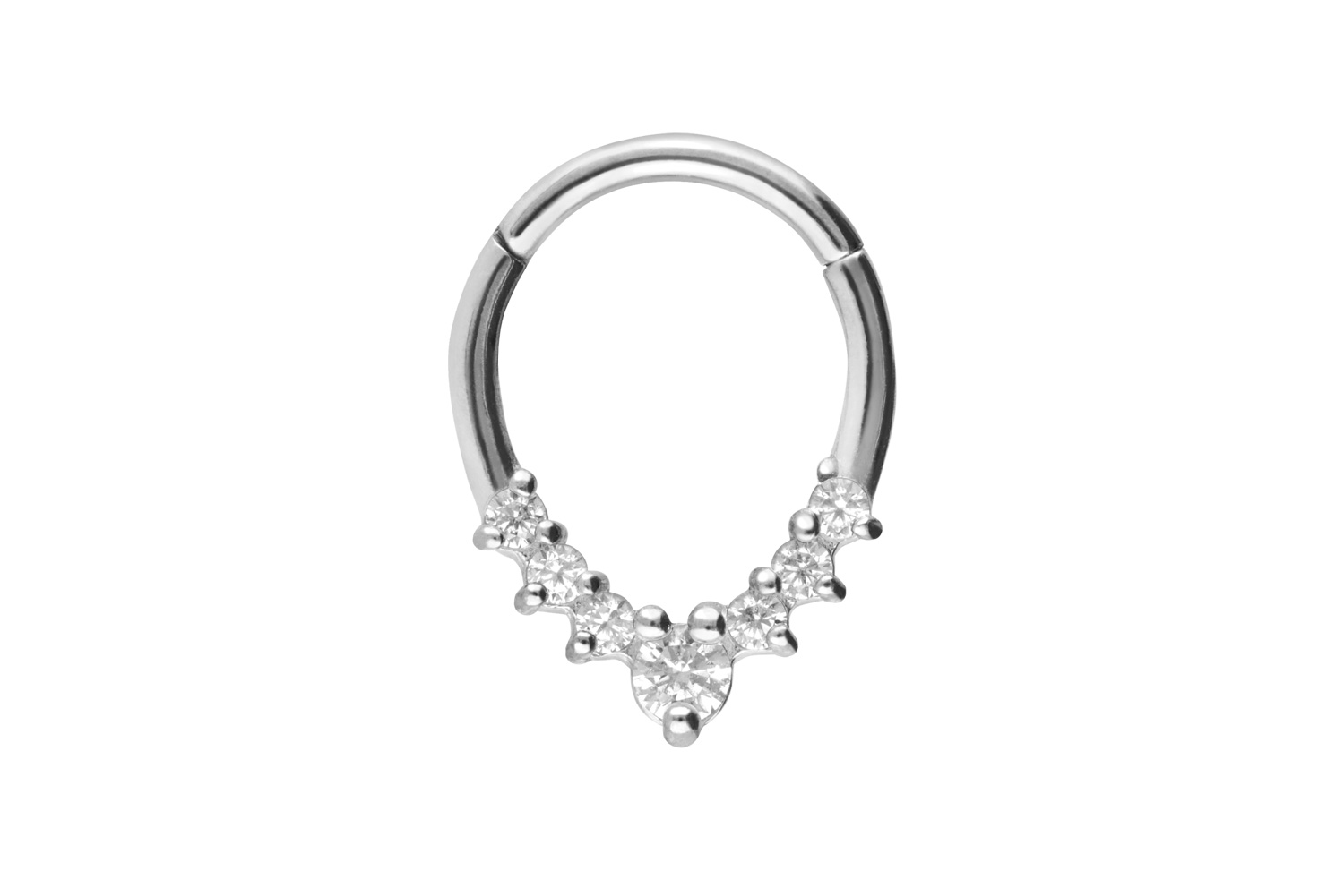 Chirurgenstahl Segmentring Clicker Piercing TROPFEN + 7 KRISTALLE